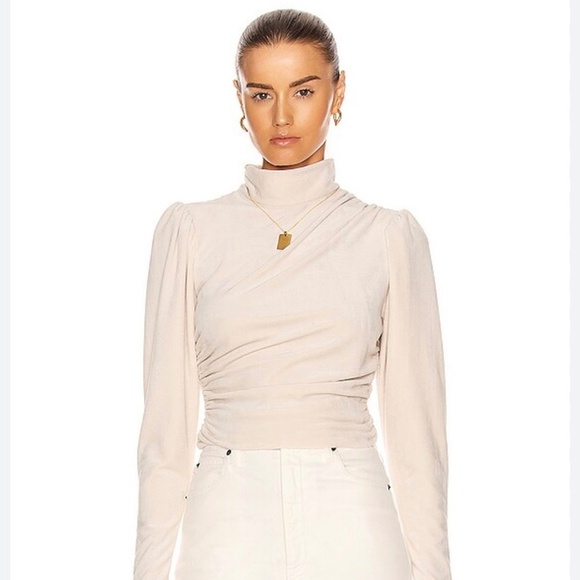 A.L.C. Joss Women's Ivory Mock Neck Long Sleeve Blouse Size 10 - Picture 1 of 5